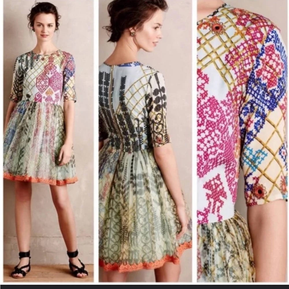 Hemant & Nandita Colorful Silk Party Dress Full Skirt embellished Embroidered